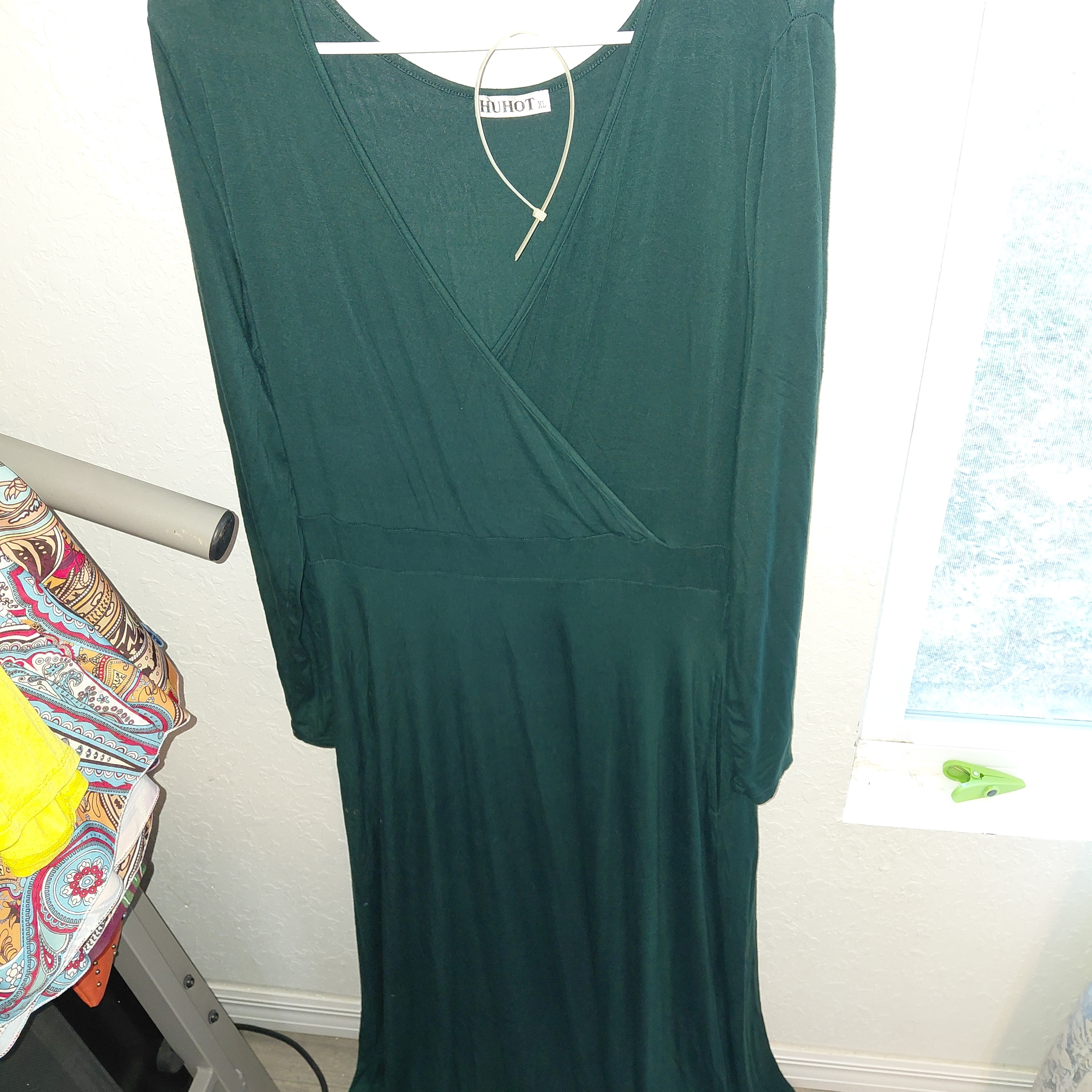 Huhot Forest Green Long Sleeve Dress